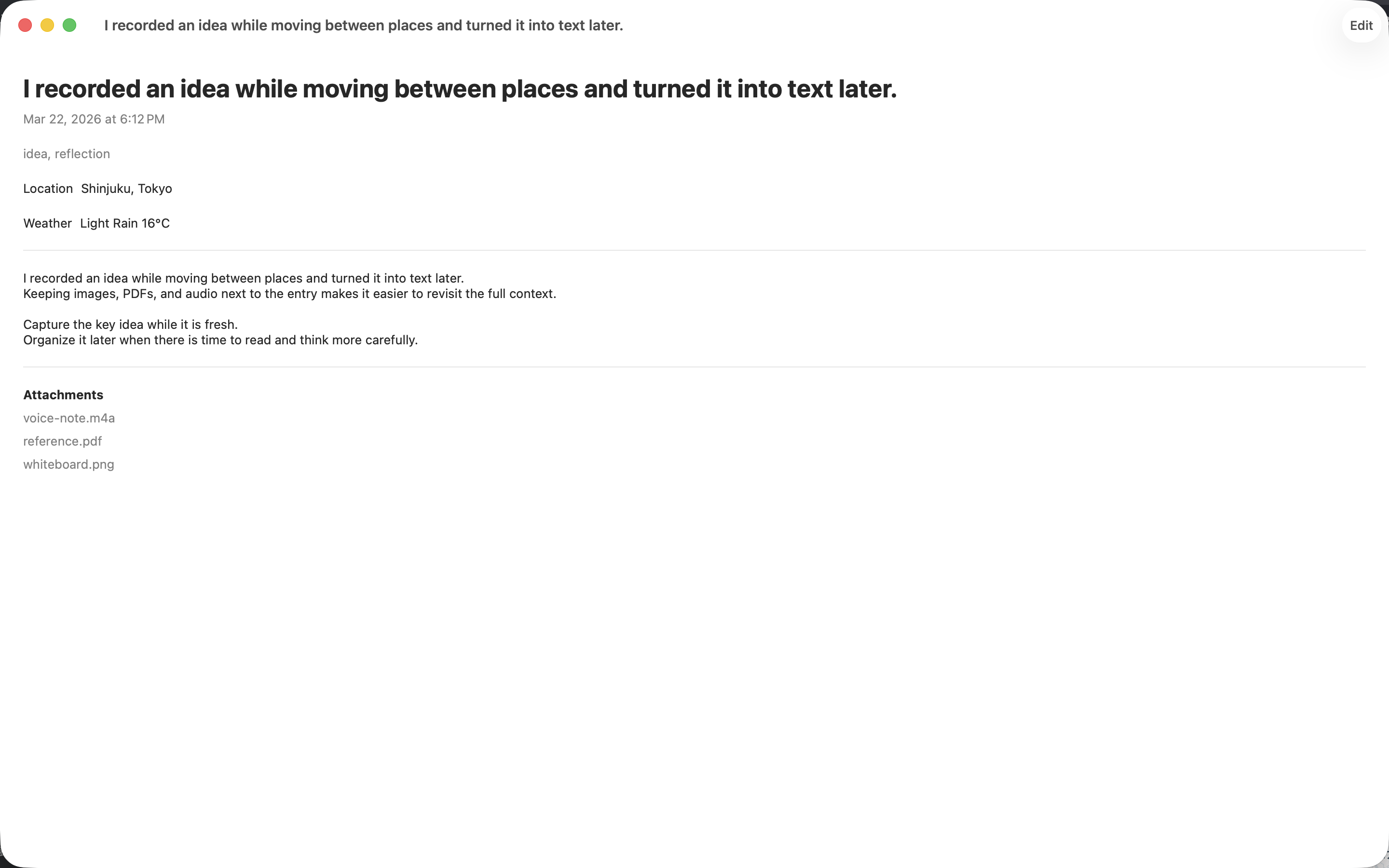 Ayumi macOS — Entry Details